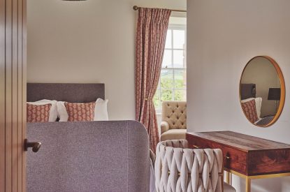 A double bedroom at The Tower, Scottish Borders
