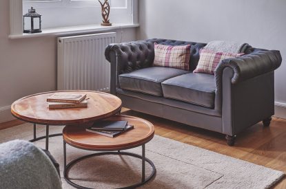 The living room at The Laundry House, Scottish Borders