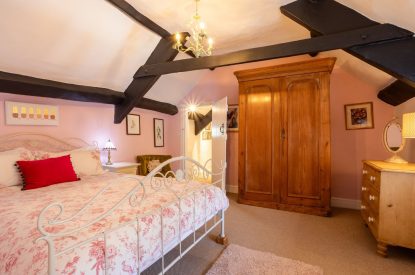 A double bedroom with ensuite at Sweet Shop Cottage, Somerset