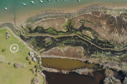 The helipad on the grounds at Brickworks and Vines, Isle of Wight