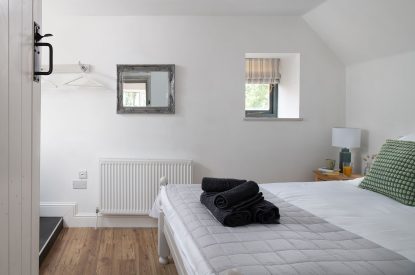 A bedroom at The Milking Parlour, Wiltshire 