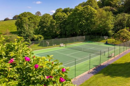 The tennis court at Tigley Cottage, Devon