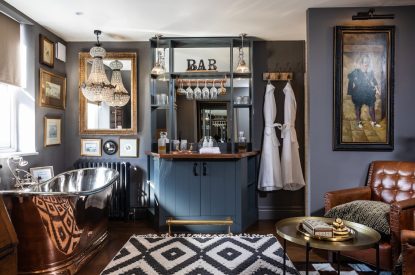 The copper bath and bar at Southside Townhouse, Cheshire