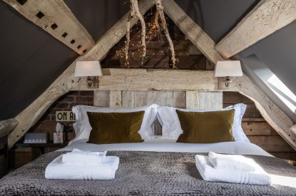 A king-size bedroom at Southside Townhouse, Cheshire