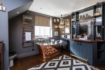 The copper bath and bar at Southside Townhouse, Cheshire