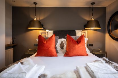 A king-size bedroom at Southside Townhouse, Cheshire