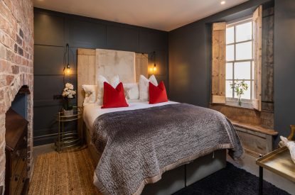 A king-size bedroom at Southside Townhouse, Cheshire