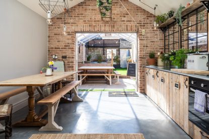 The dining kitchen at Southside Townhouse, Cheshire