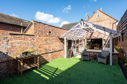 The outdoor entertaining space at Southside Townhouse, Cheshire