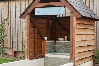 The outdoor dog wash at The Dairy Barn, Worcestershire 