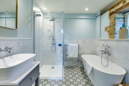 A bathroom at The Barn at Ampneyfield, Gloucestershire