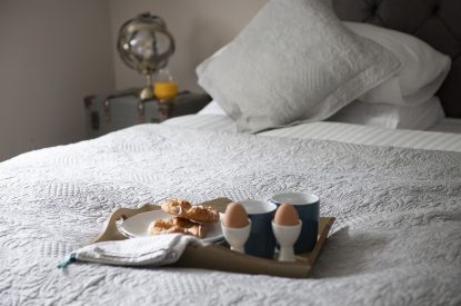 A double bedroom at Hedge Farmhouse, Buckinghamshire