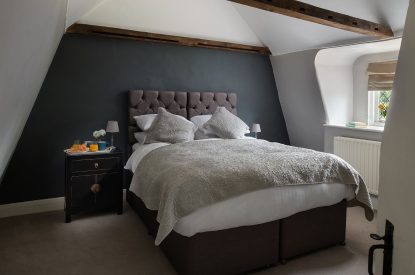A double bedroom at Hedge Farmhouse, Buckinghamshire