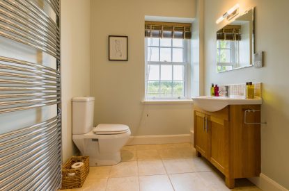 A bathroom at Hill View Cottage, Perthshire