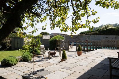 The sun terrace at Little Haven, Gower
