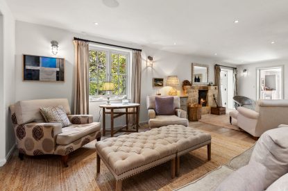 The living room at Little Haven, Gower