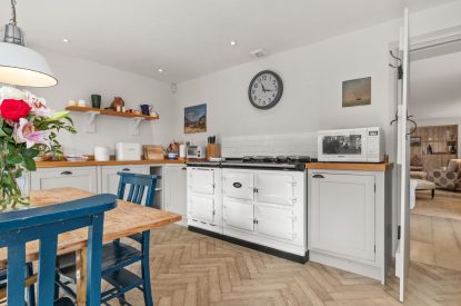 The kitchen at Little Haven, Gower