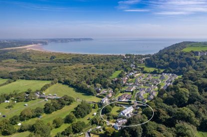 Aerial view of Little Haven, Gower