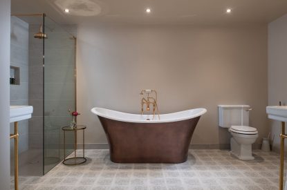 The bathroom at Blacksmith's Cottage, Cheshire