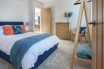 A double bedroom at Groeslon, Anglesey