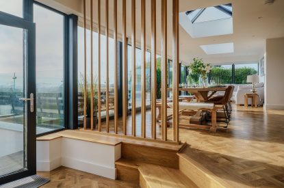 Dining/seating area at Groeslon, Anglesey