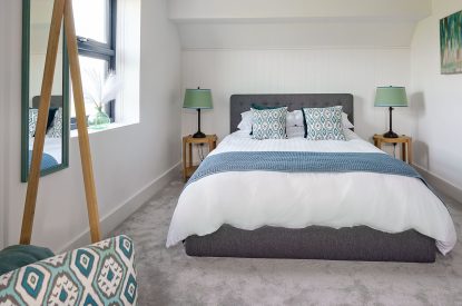 A double bedroom at Groeslon, Anglesey