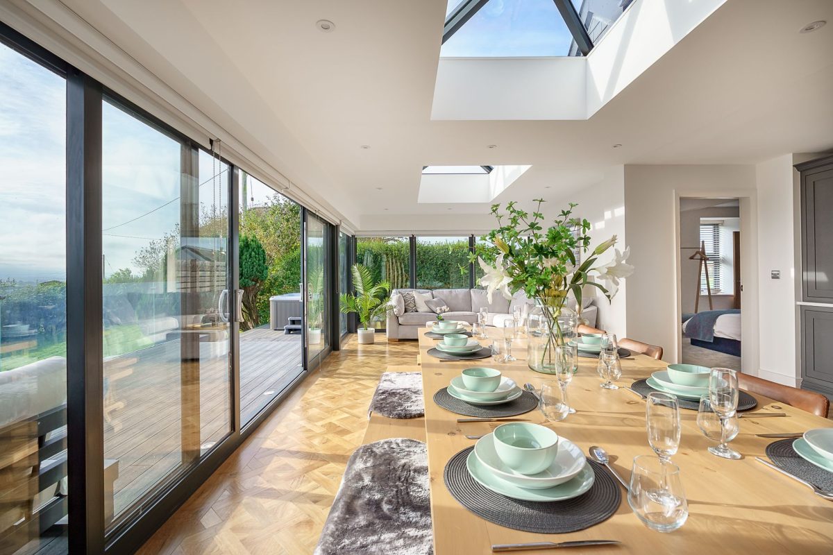 The dining area at Groeslon, Anglesey