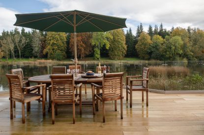 The exterior at Lake House, Powys