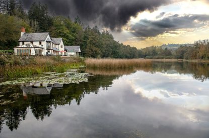 The exterior at Lake House, Powys
