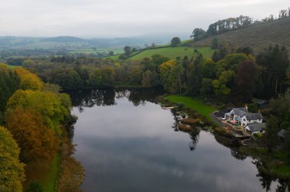 The exterior at Lake House, Powys
