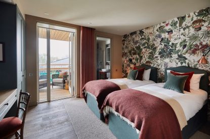 A twin bedroom at Yew Grand Suite, Cotswolds