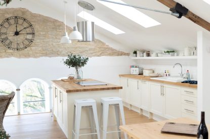 Open plan kitchen diner at Luxury Penthouse, Cotswolds