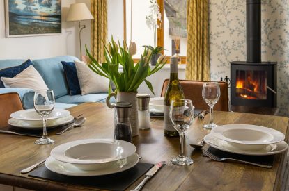 The dining table at Turnstone Cottage, Devon