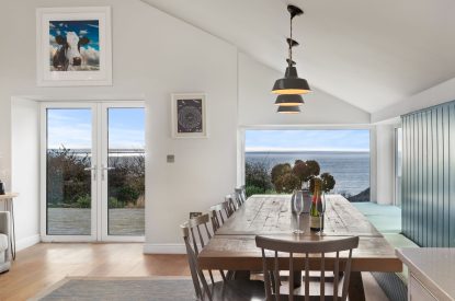 The dining area at Channel View, Oxwich 