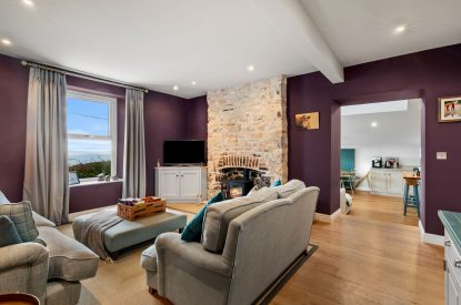 The living room at Channel View, Oxwich 