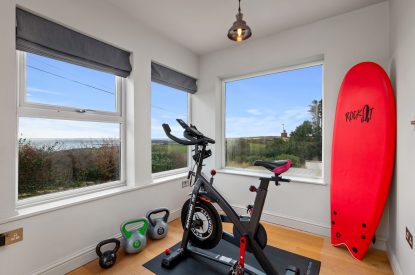 The gym at Channel View, Oxwich 