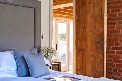 A double bedroom at Turtle Dove Retreat, Herefordshire