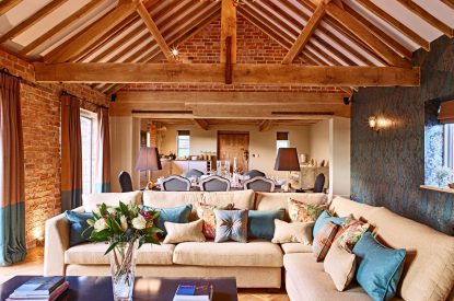 A living room at Turtle Dove Retreat, Herefordshire