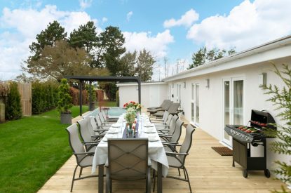 Outside space at Sunset Retreat, Kent