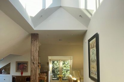 The living space at Hawkins Loft, Kingham, Cotaswolds