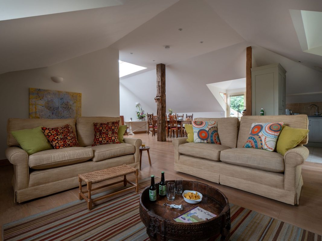 The sitting room at Hawkins Loft, Kingham, Cotaswolds