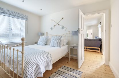 A king size bedroom at Y Wenffrwd, Abersoch