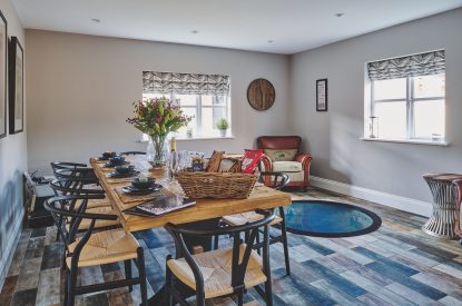 The dining room at Sandy Hill Farm, Staffordshire