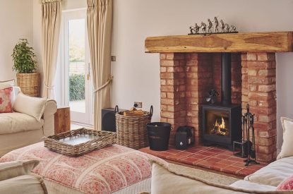 The living room at Sandy Hill Farm, Staffordshire