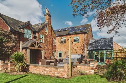 The outdoor space at Sandy Hill Farm, Staffordshire