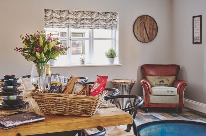 The dining area at Sandy Hill Farm, Staffordshire