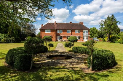 The gardens at The Vineyard Lake House, Malvern Hills
