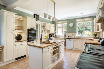 The kitchen at The Vineyard Lake House, Malvern Hills