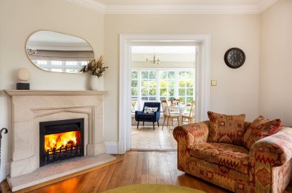 Living space at The Vineyard Lake House, Malvern Hills