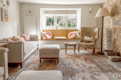 The lounge at Leonard House, the Cotswolds